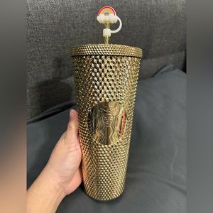 Starbucks 2022 Christmas Gold Studded Tumbler